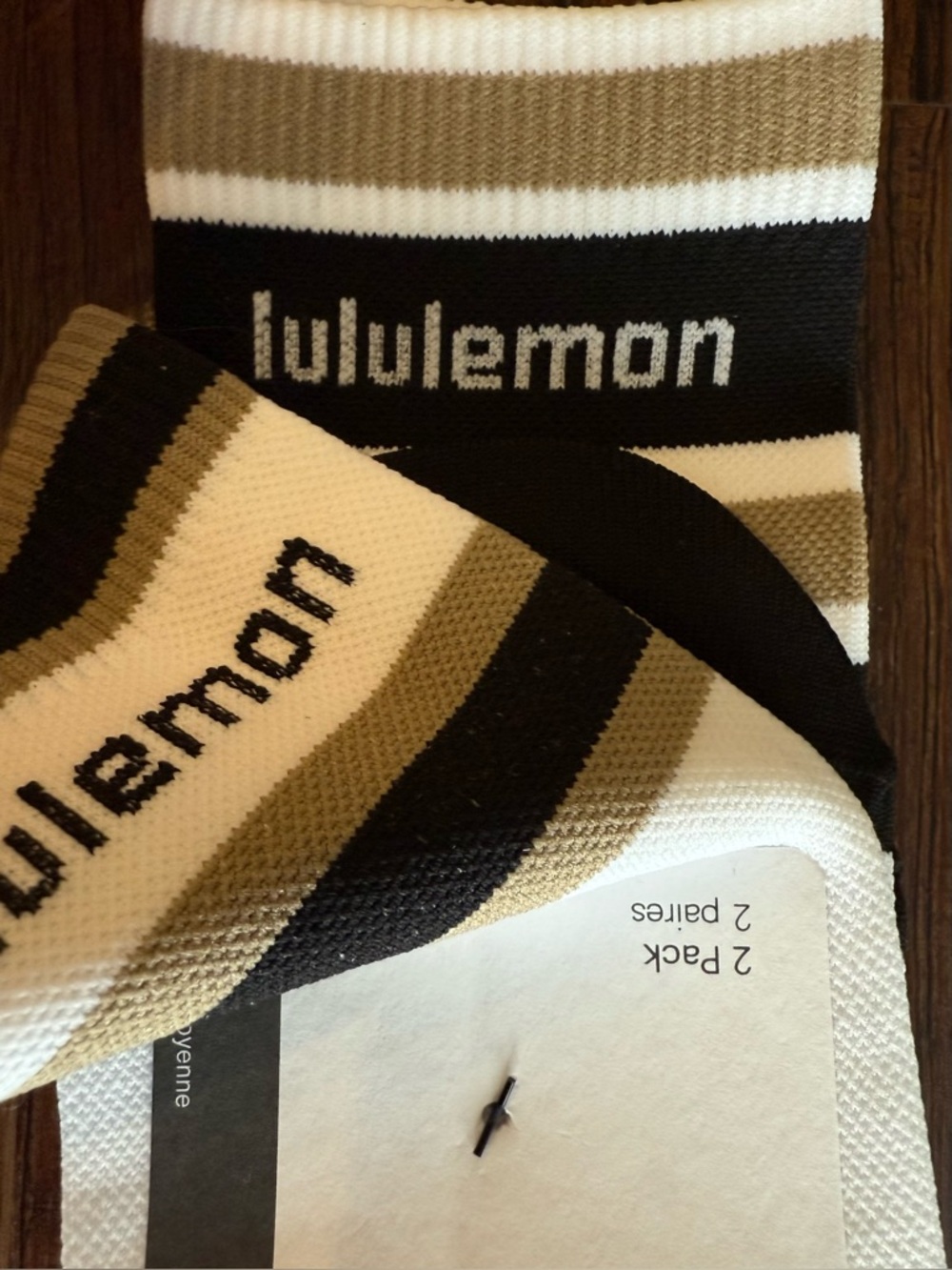 lululemon athletica Unisex Striped Crew Socks 2 Pack M/L